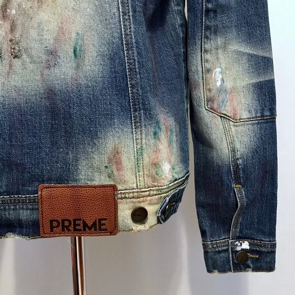 Preme NWOT Medium Wash Jean Jacket Men M - Picture 12 of 14